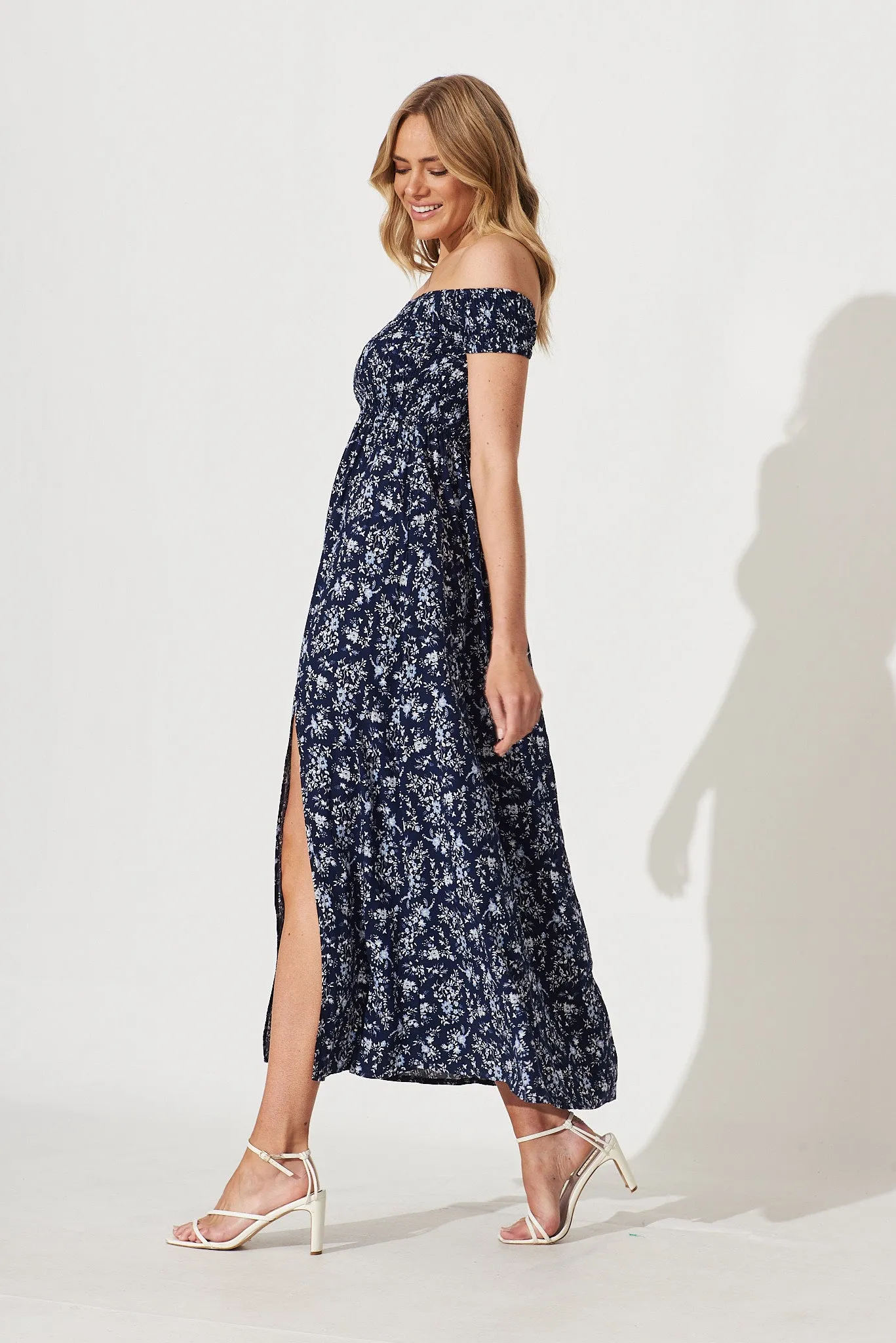 Under The Sun Maxi Dress In Navy With White Floral sold by St Frock product image thumbnail 3