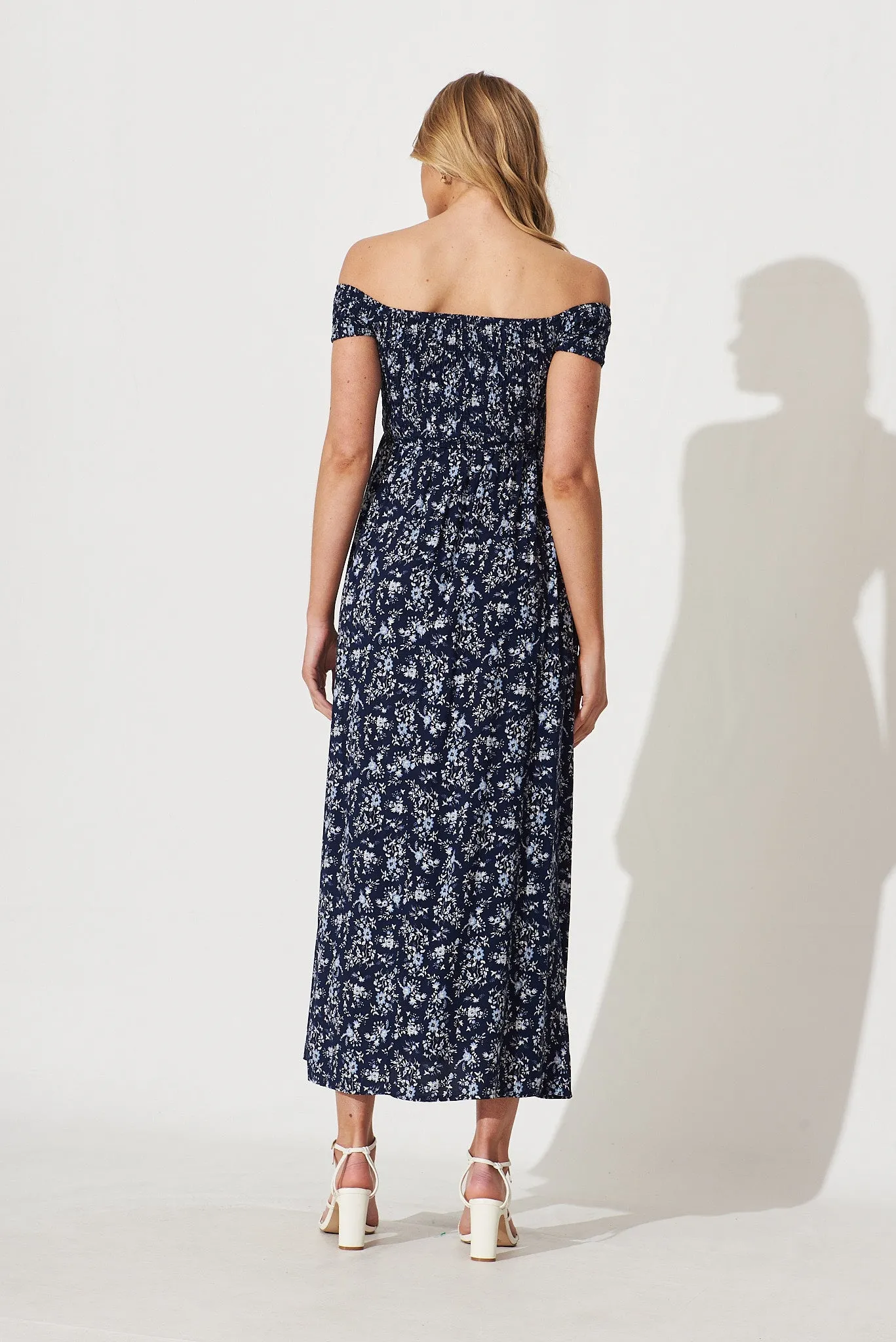Under The Sun Maxi Dress In Navy With White Floral sold by St Frock product image thumbnail 4
