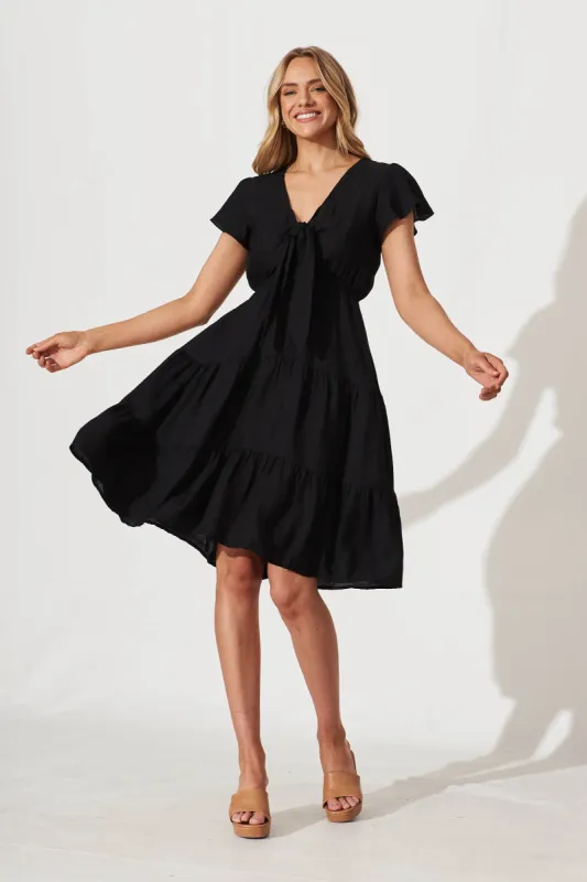 Ariel Midi Dress In Black sold by St Frock