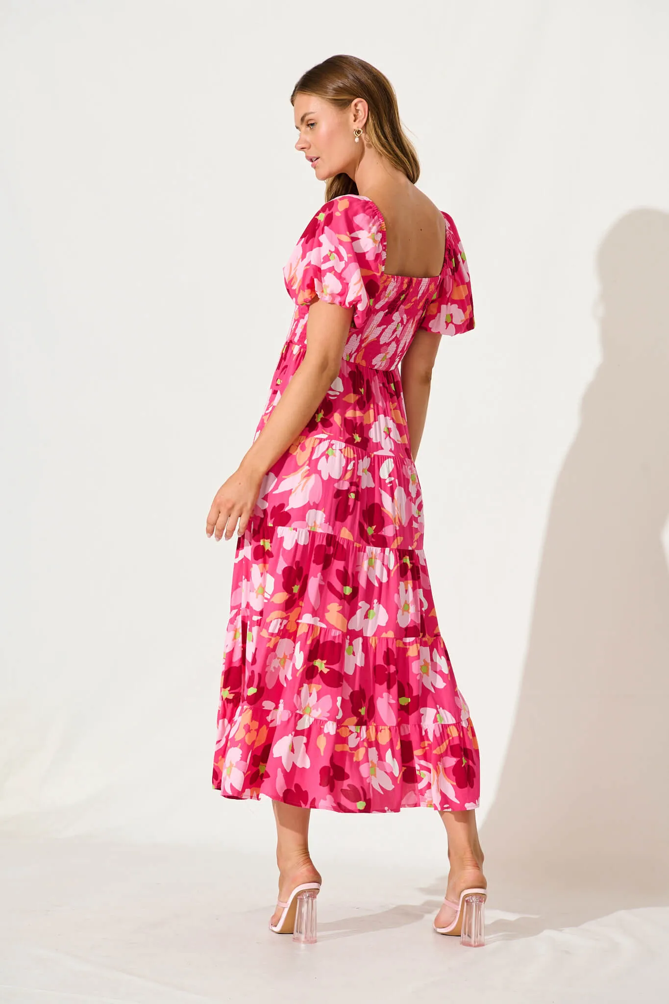 Lucy Maxi Dress In Multi Pink Floral sold by St Frock product image thumbnail 4