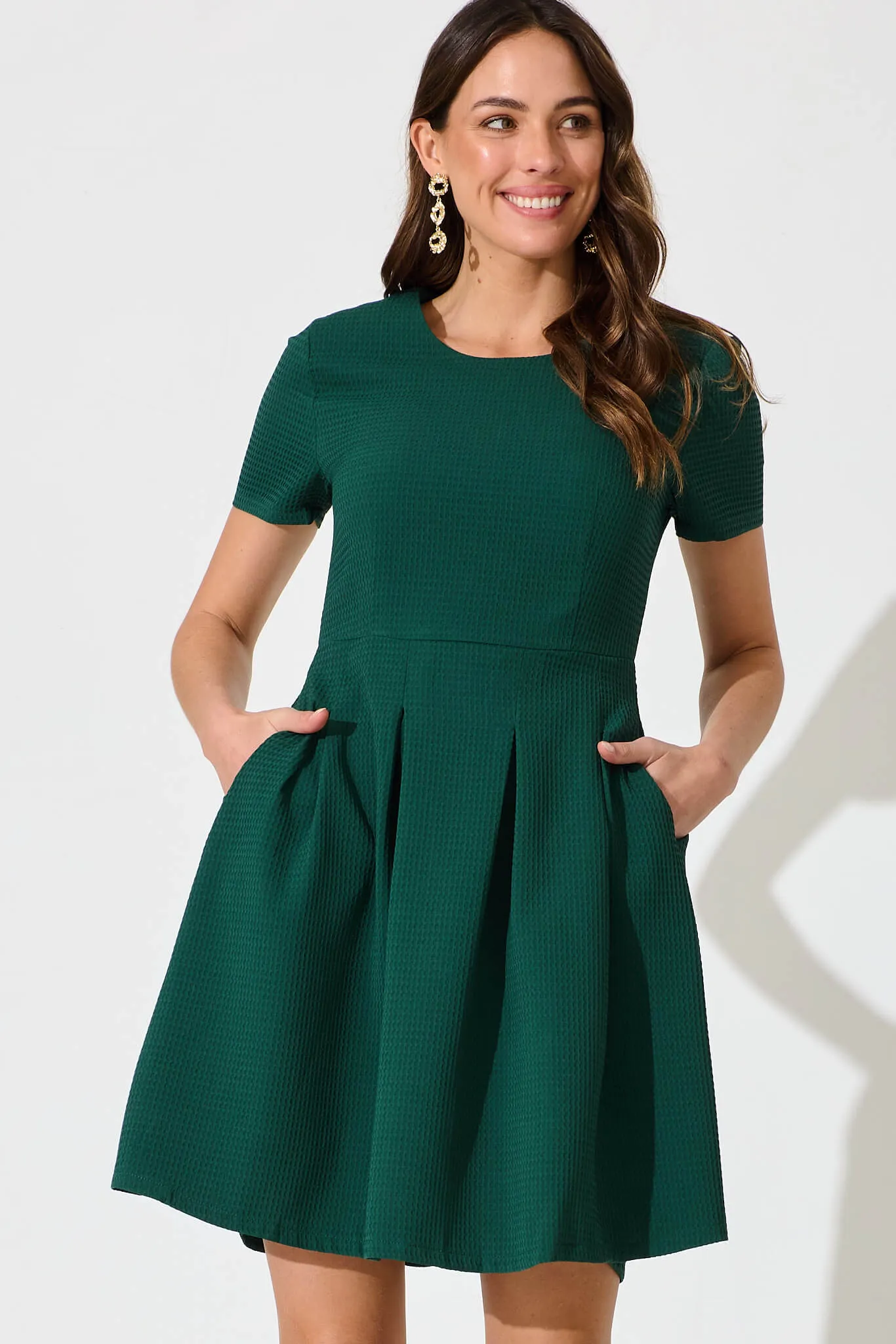 Elizabeth Dress In Textured Emerald sold by St Frock product image thumbnail 2