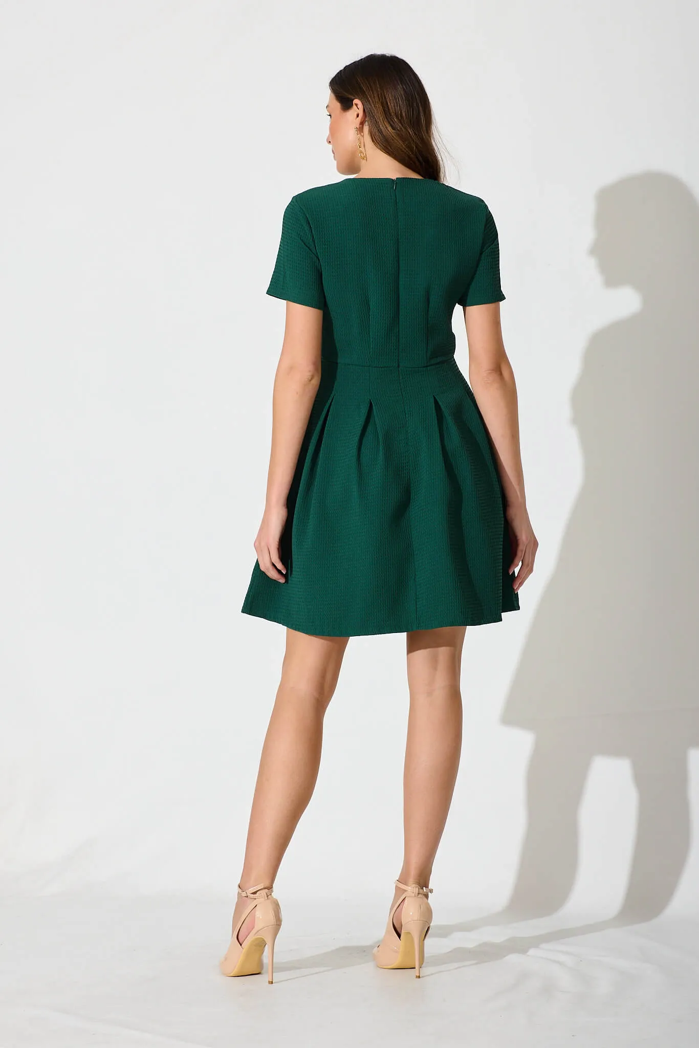 Elizabeth Dress In Textured Emerald sold by St Frock product image thumbnail 4