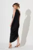 Goddess One Shoulder Maxi Dress in Black sold by St Frock