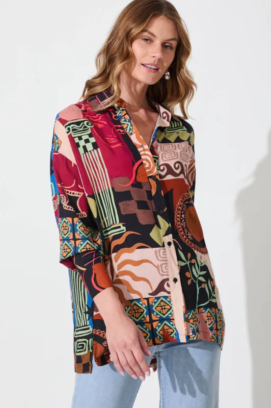 Terra Shirt In Multi Print sold by St Frock