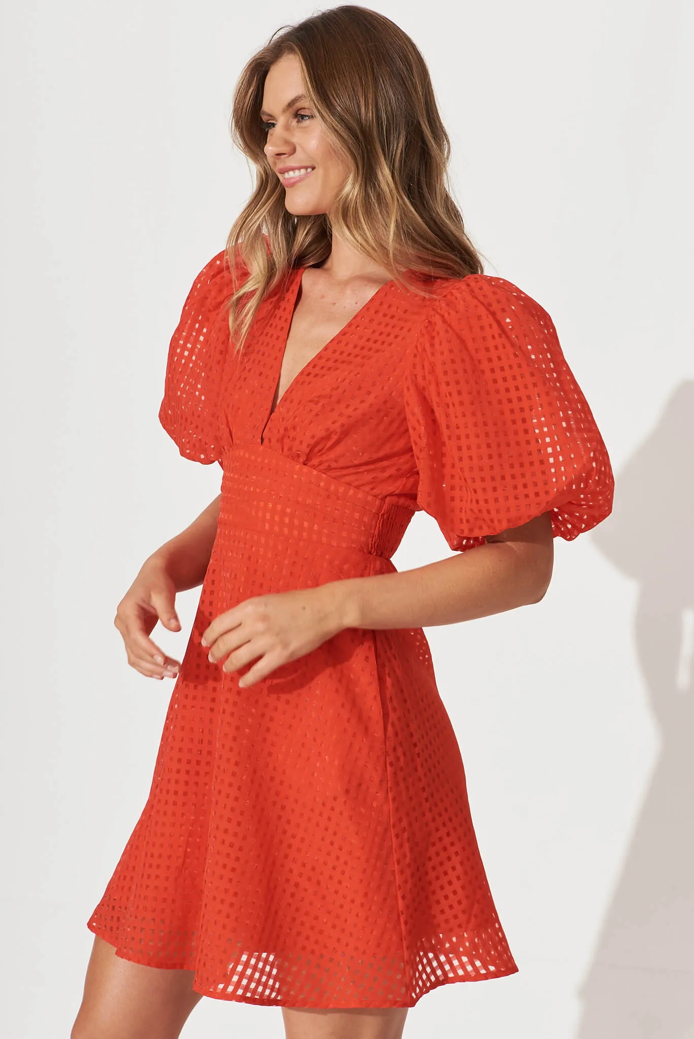 Leona Dress In Red Organza sold by St Frock product image thumbnail 4
