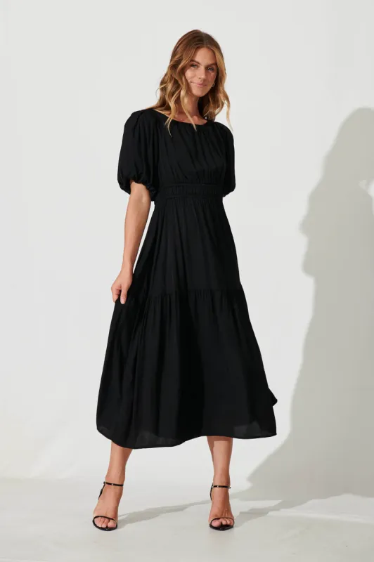 PRE ORDER Stargazer Midi Dress In Black sold by St Frock