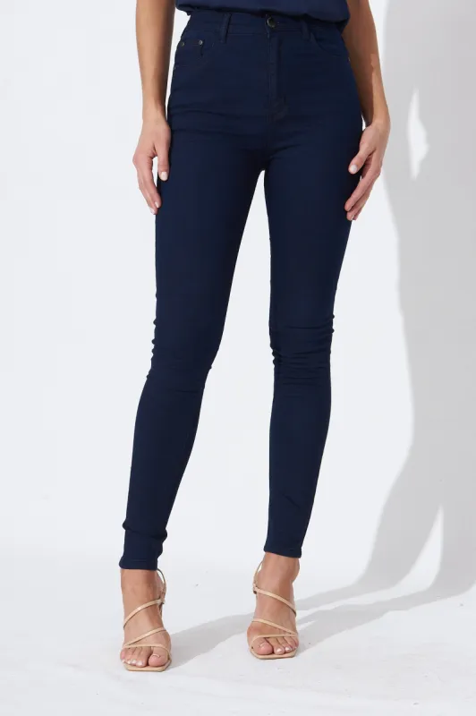 Siren High Rise Skinny Jean In Dark Blue Denim sold by St Frock