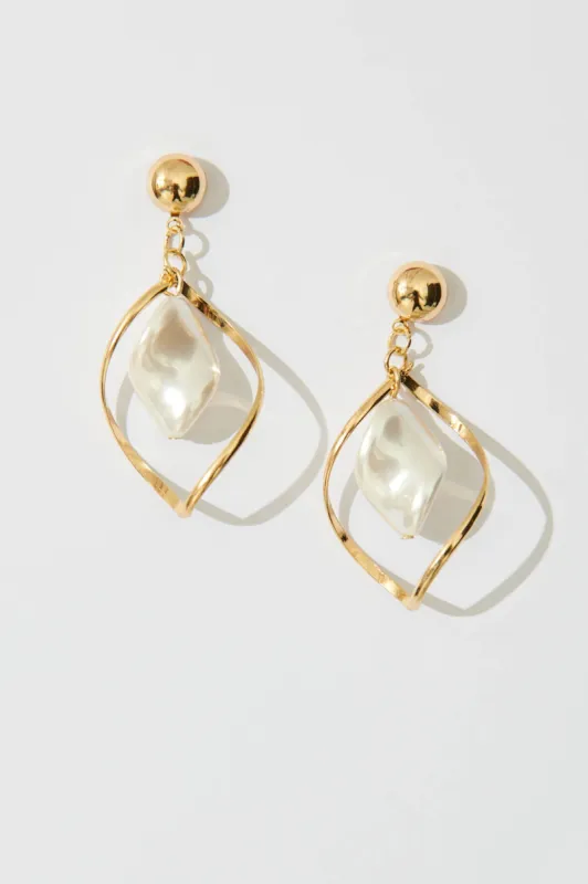 Soraya Drop Earrings In Gold sold by St Frock