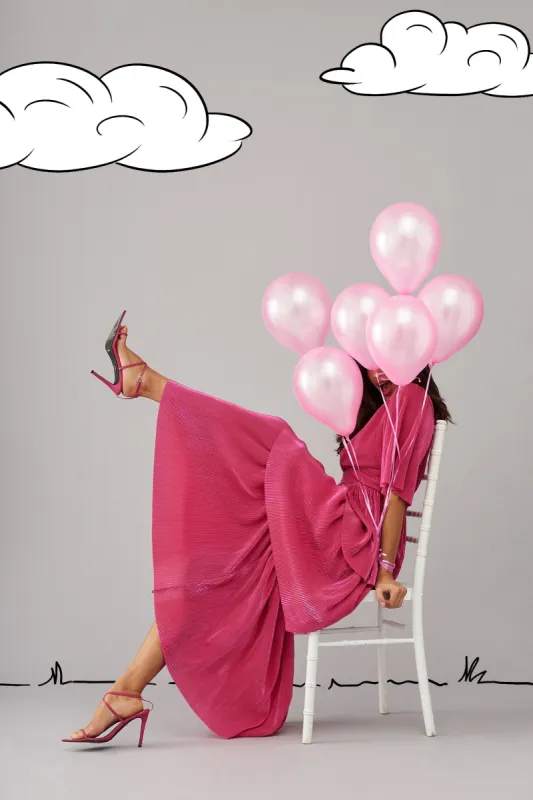 Carnation Maxi Dress In Pink Lurex sold by St Frock
