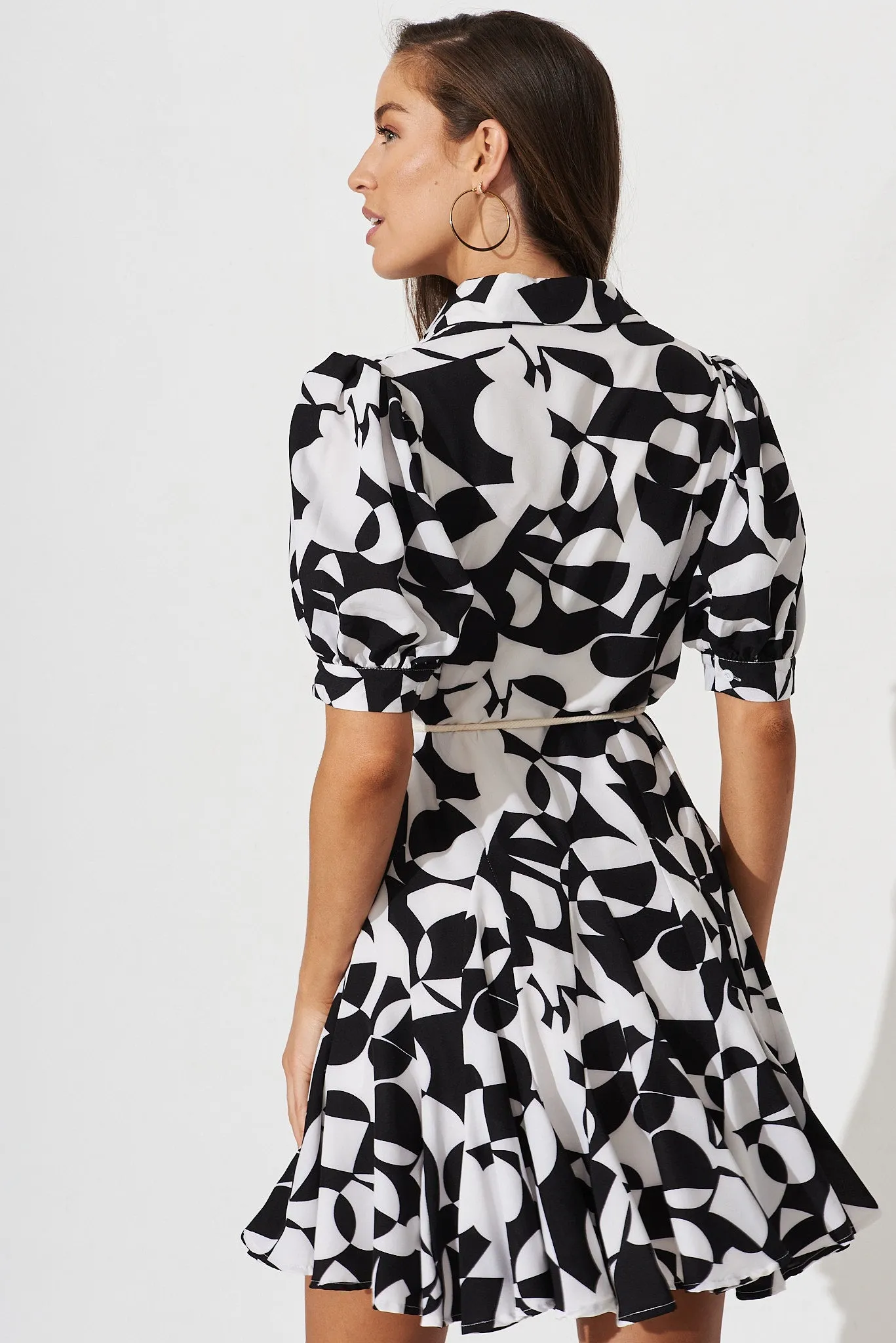 Rosana Shirt Dress In Cream With Black Floral sold by St Frock product image thumbnail 4