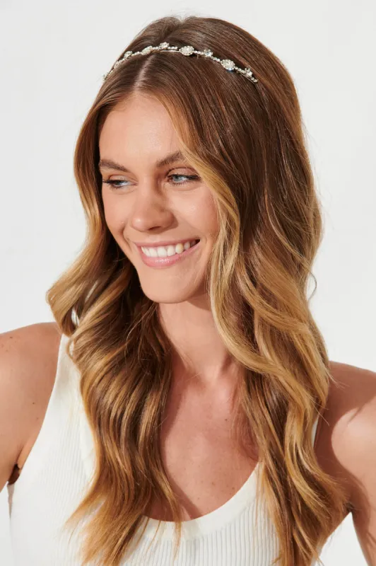 Diana Headband In Gold Diamante sold by St Frock