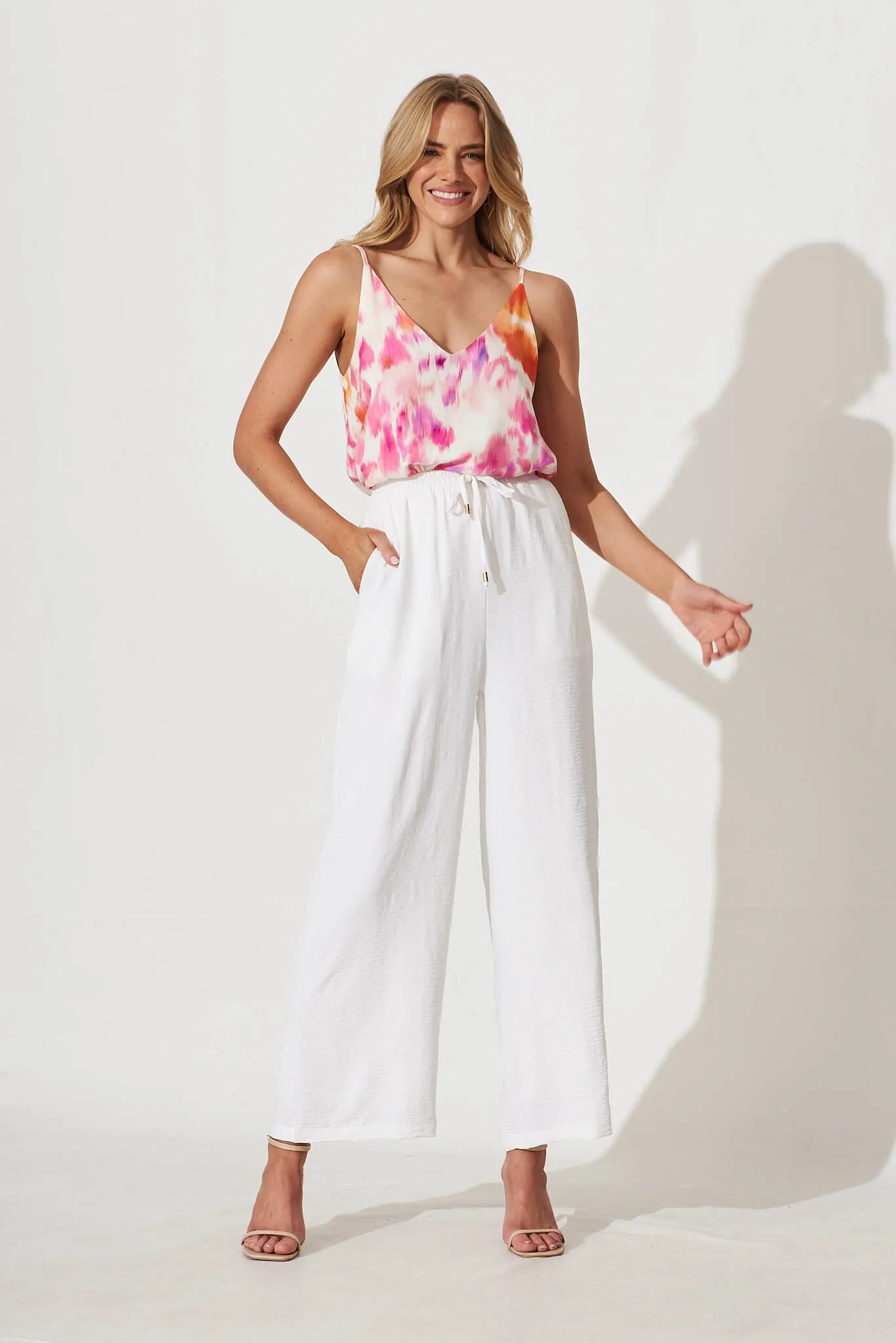 Nikki Cami Top In Pink And Orange Watercolour sold by St Frock product image thumbnail 4