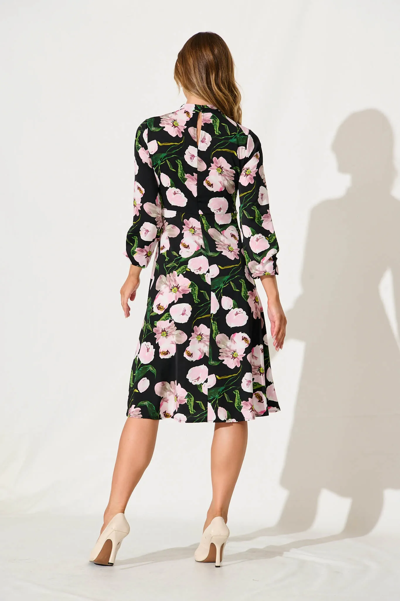 Gabriel Dress In Black With Blush Floral sold by St Frock product image thumbnail 4