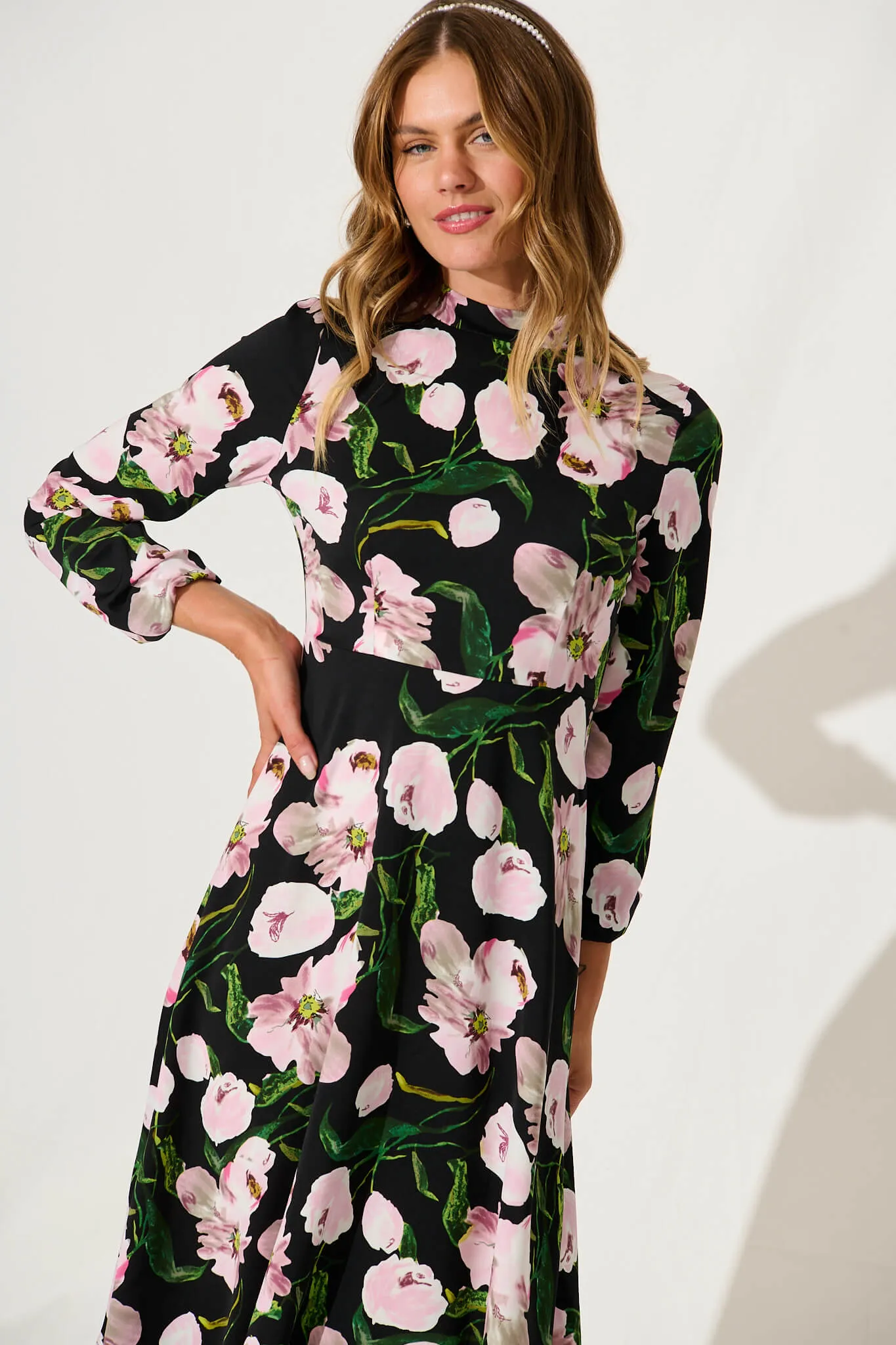 Gabriel Dress In Black With Blush Floral sold by St Frock product image thumbnail 2