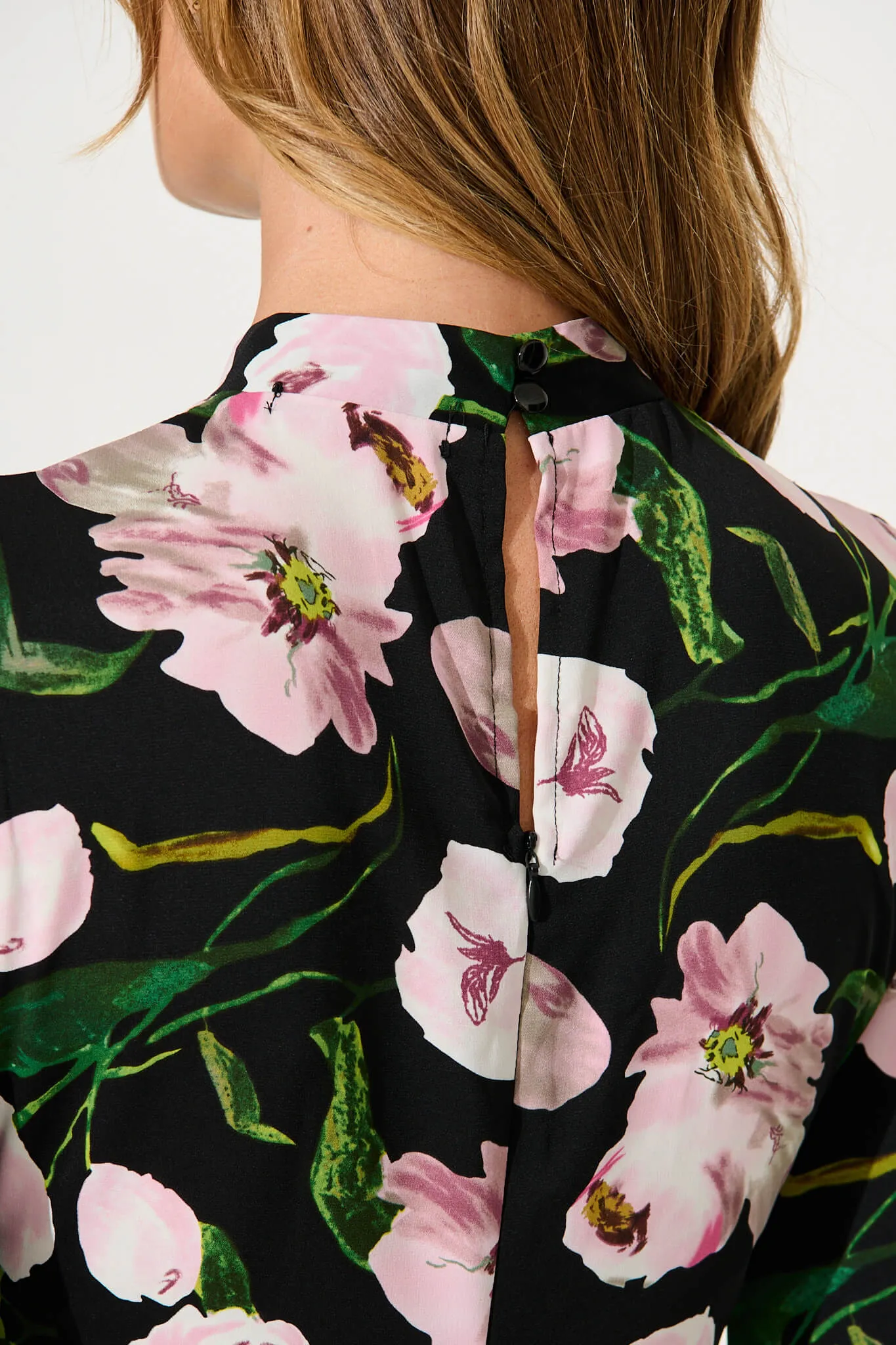 Gabriel Dress In Black With Blush Floral sold by St Frock product image thumbnail 5