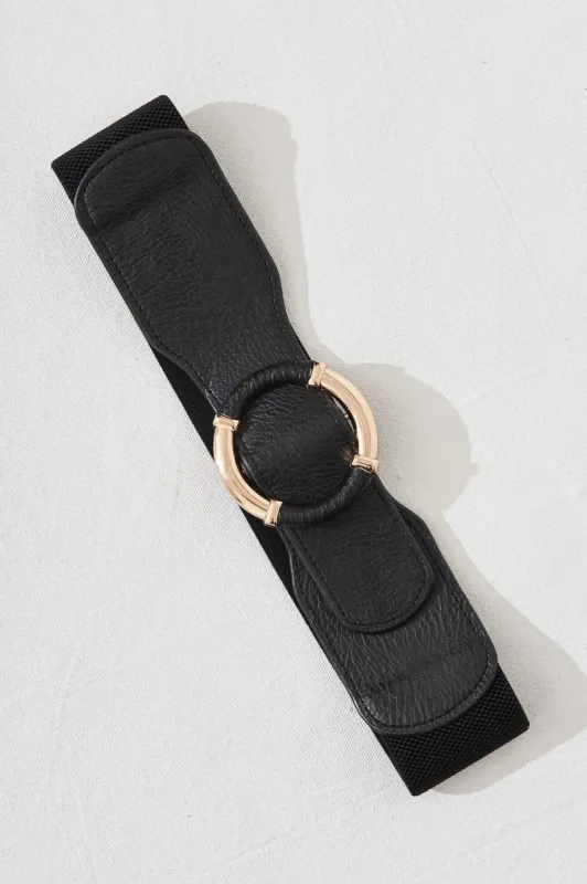 Camille Belt In Black Stretch sold by St Frock