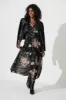 Taylor Maxi Dress In Black With Blush Floral Chiffon sold by St Frock