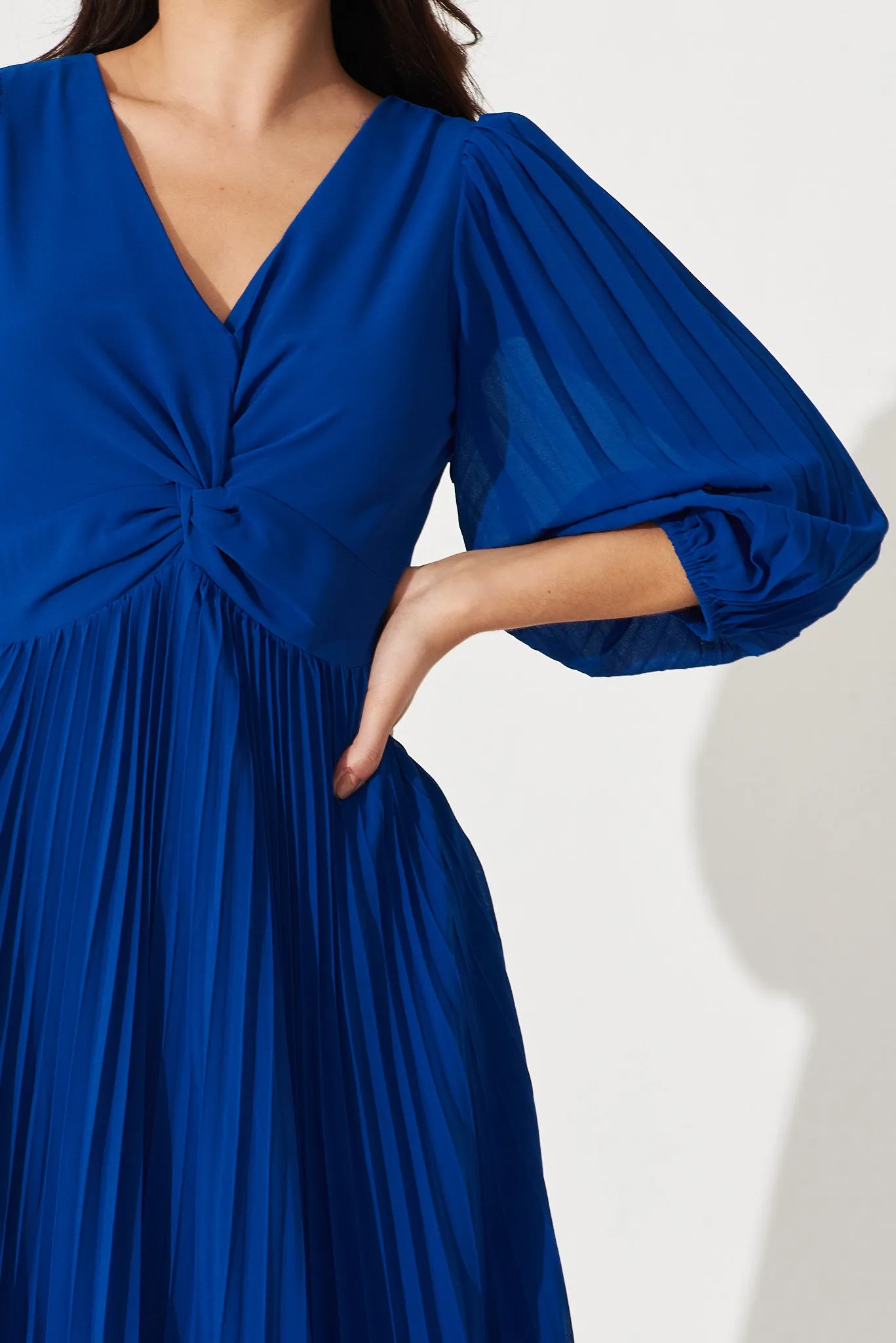 Moritz Maxi Dress In Cobalt Blue Chiffon sold by St Frock product image thumbnail 5