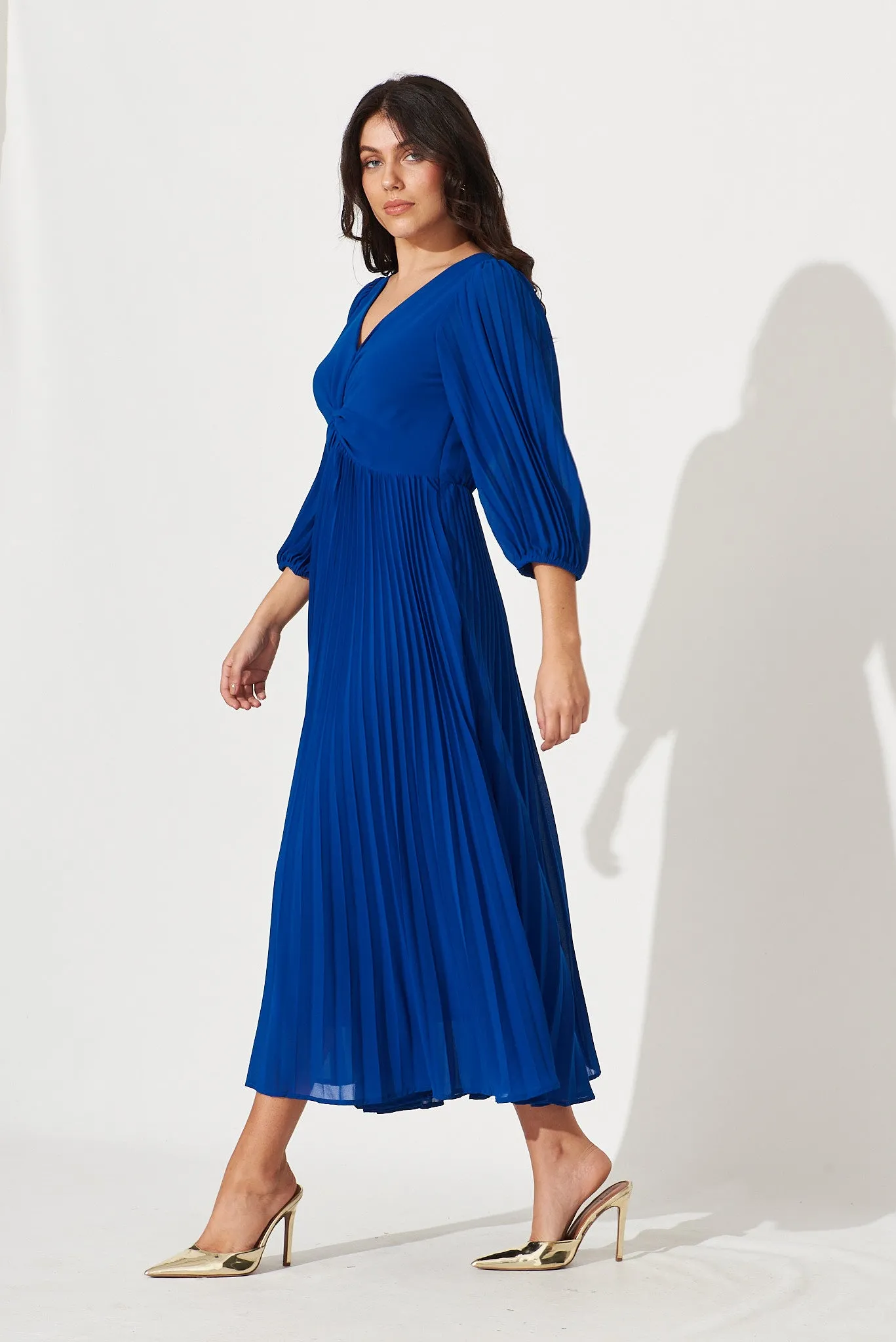 Moritz Maxi Dress In Cobalt Blue Chiffon sold by St Frock product image thumbnail 3