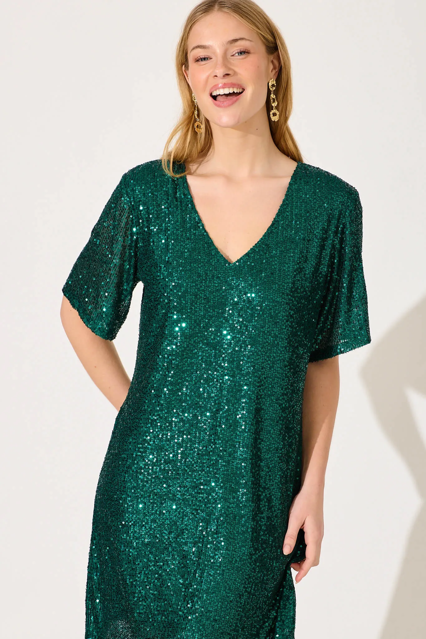 Its You Dress In Emerald Green Sequin sold by St Frock product image thumbnail 2