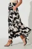 Wanderlust Maxi Skirt In Cream With Black Geometric Print sold by St Frock