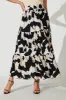Wanderlust Maxi Skirt In Cream With Black Geometric Print sold by St Frock