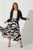 Wanderlust Maxi Skirt In Cream With Black Geometric Print sold by St Frock
