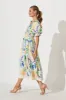 Truly Midi Dress In Multi Mediterranean Garden Print sold by St Frock