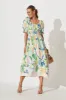 Truly Midi Dress In Multi Mediterranean Garden Print sold by St Frock