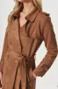 Mirage Trench Coat In Tan Suedette sold by St Frock