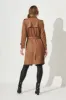 Mirage Trench Coat In Tan Suedette sold by St Frock