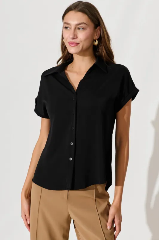 Lyon Shirt In Black sold by St Frock