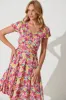 Grazie Dress In Pink With Yellow Floral sold by St Frock