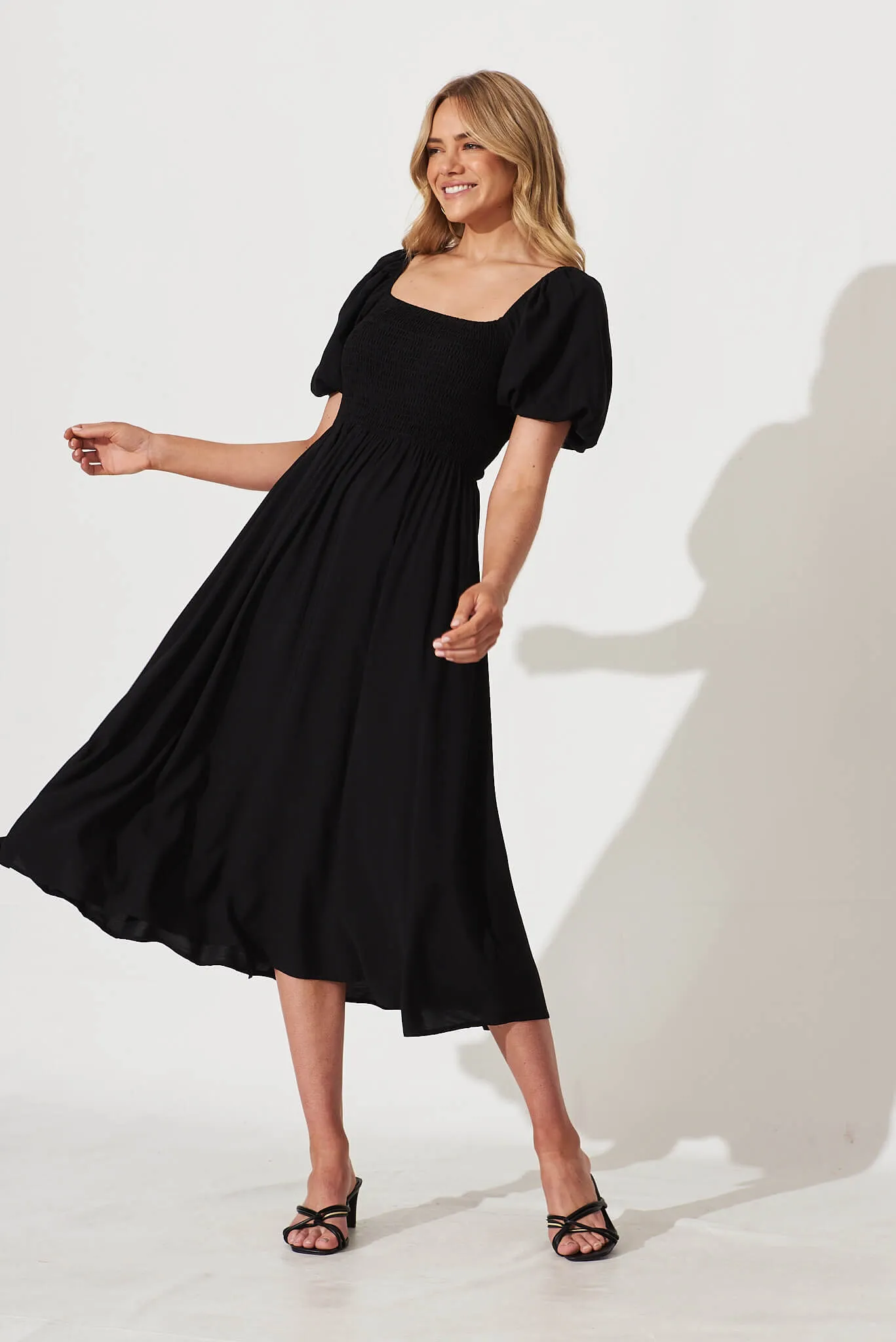 Mariam Midi Dress In Black sold by St Frock