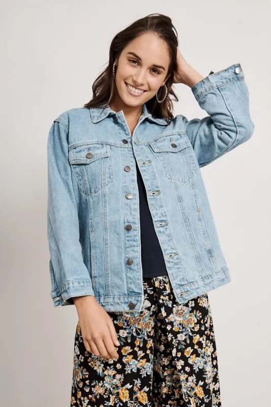 Halo Denim Jacket in Blue sold by St Frock
