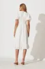 Victorian Midi Dress In White Cotton Broderie sold by St Frock