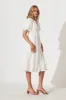 Victorian Midi Dress In White Cotton Broderie sold by St Frock