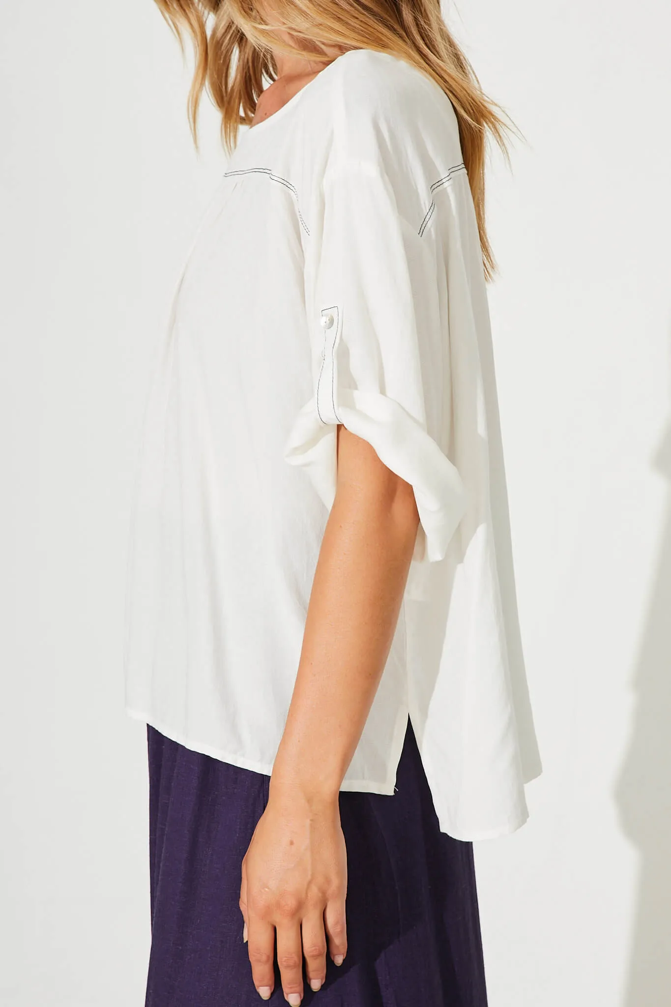 Ramone Top In White sold by St Frock product image thumbnail 5