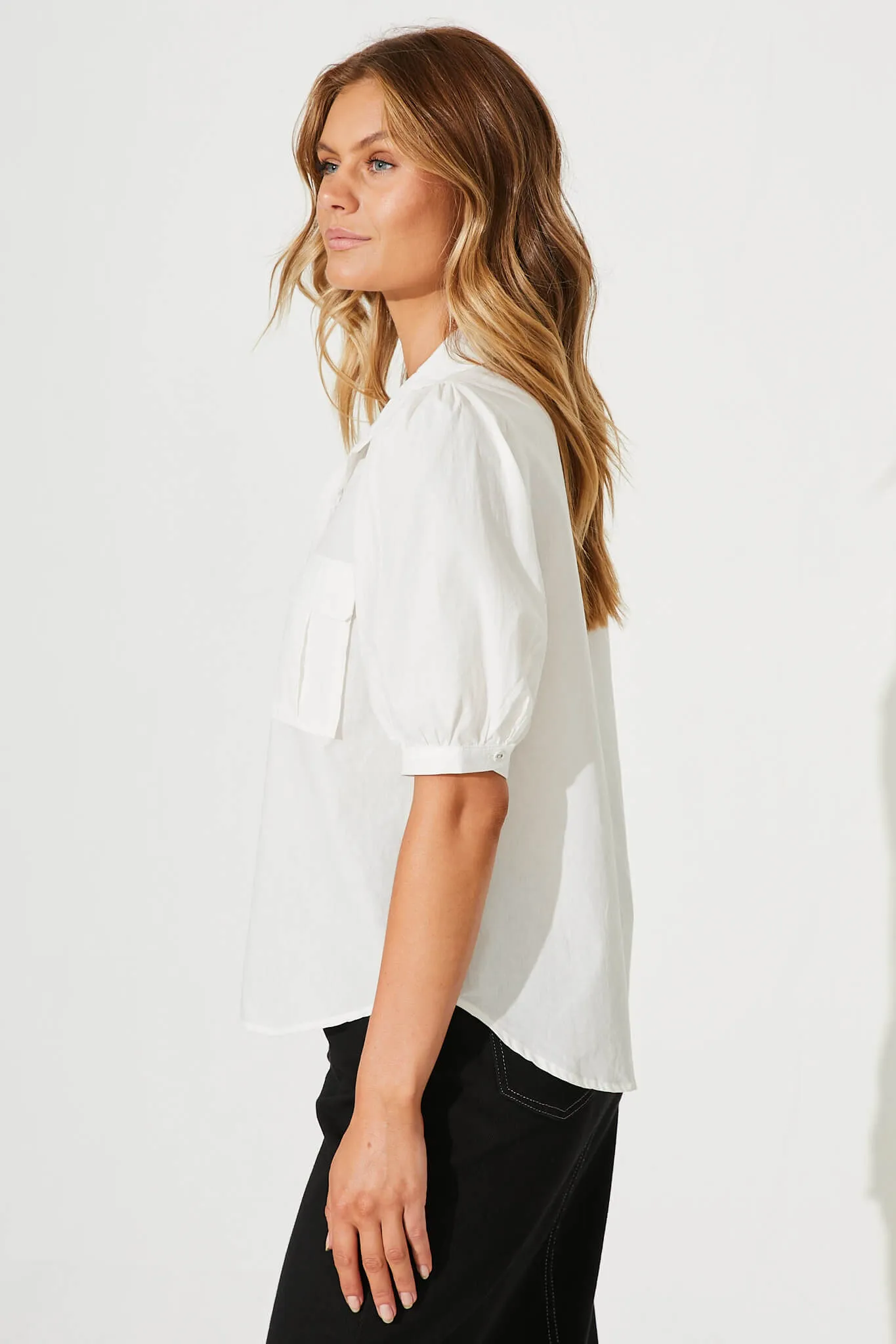 Day Shirt In White Cotton sold by St Frock product image thumbnail 3