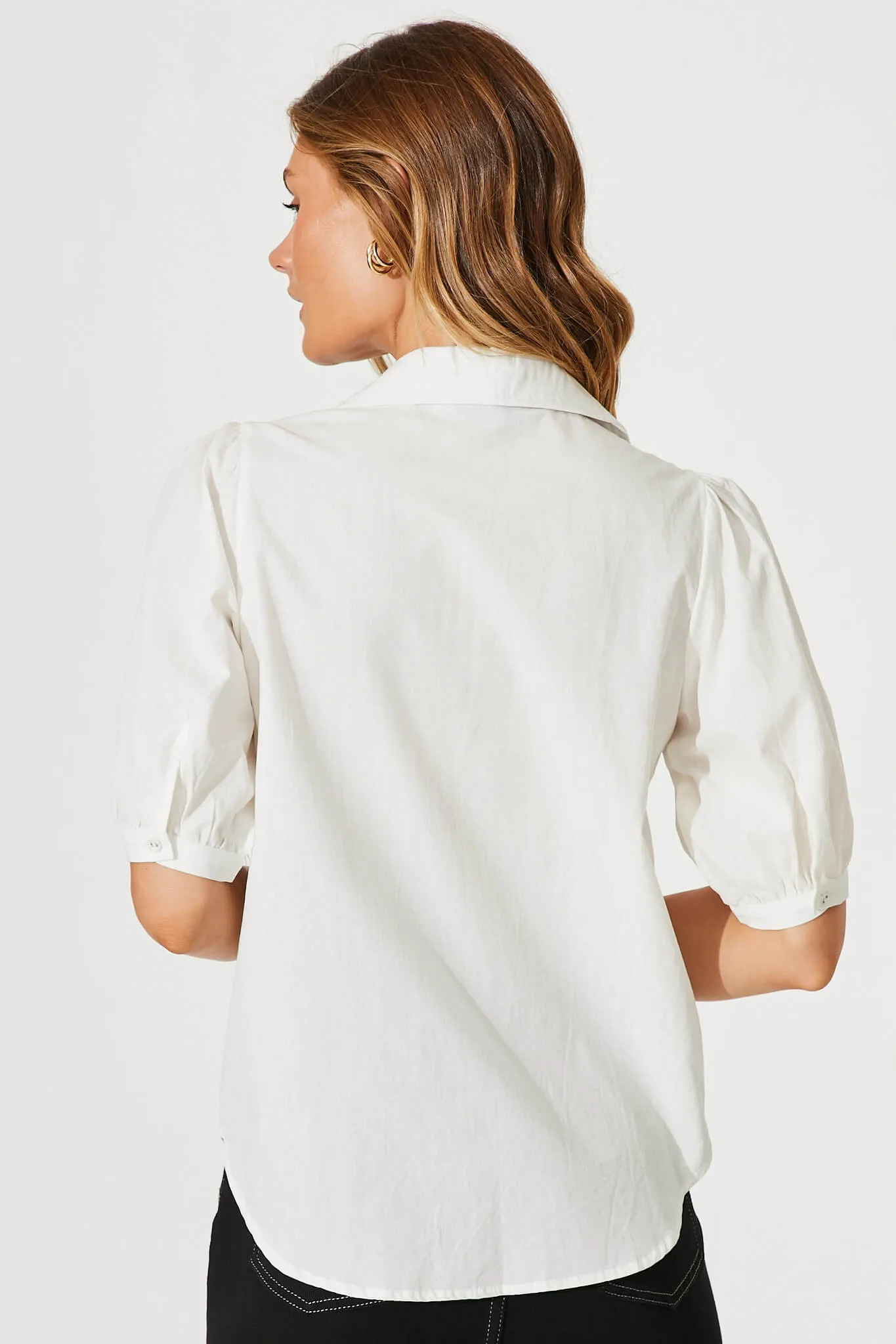 Day Shirt In White Cotton sold by St Frock product image thumbnail 4