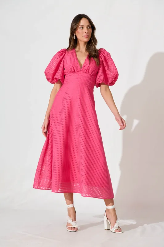 Duchess Maxi Dress In Pink Organza sold by St Frock