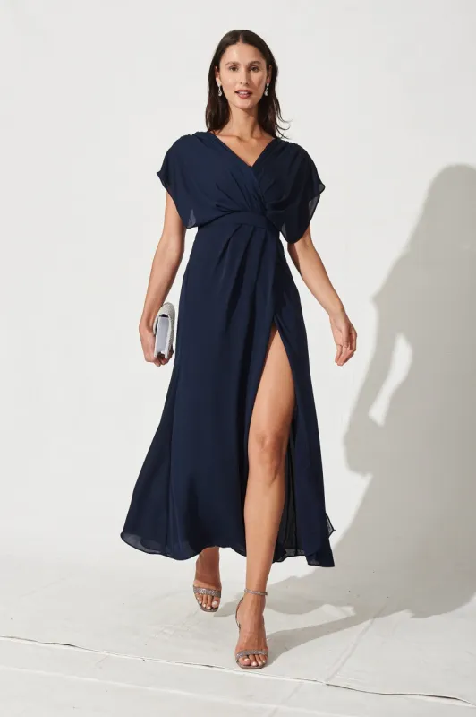 Emery Maxi Dress In Navy sold by St Frock