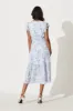 Kona Midi Dress In White With Blue Floral Print sold by St Frock
