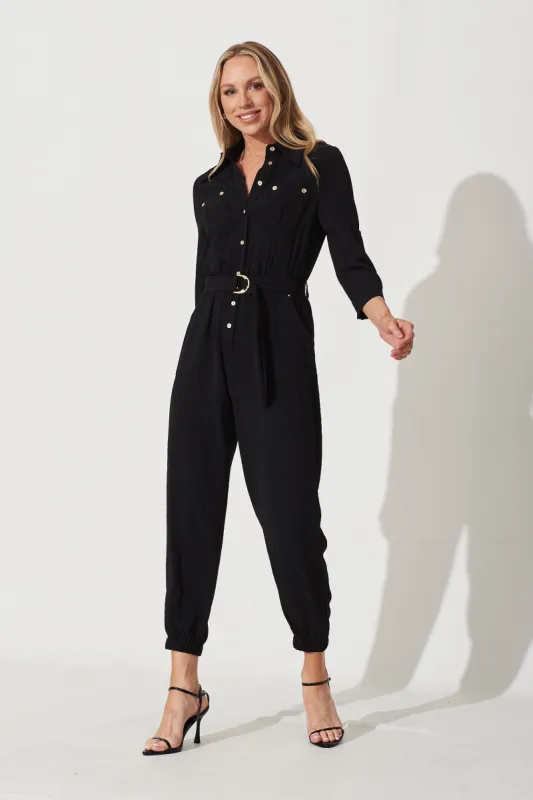 Jenny Jumpsuit In Black sold by St Frock