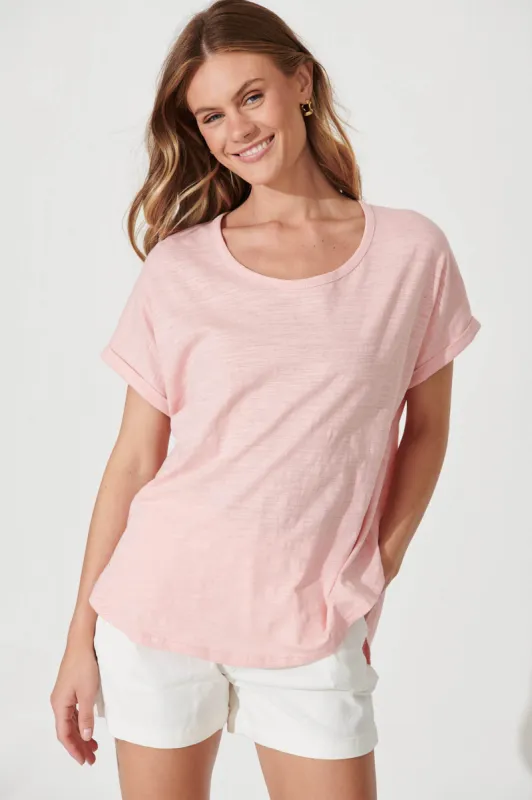 Lois Tshirt In Blush Cotton sold by St Frock