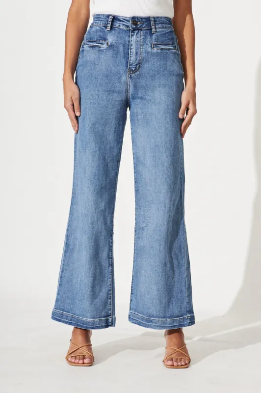 Waverley High Rise Wide Leg Jean In Light Blue Denim sold by St Frock