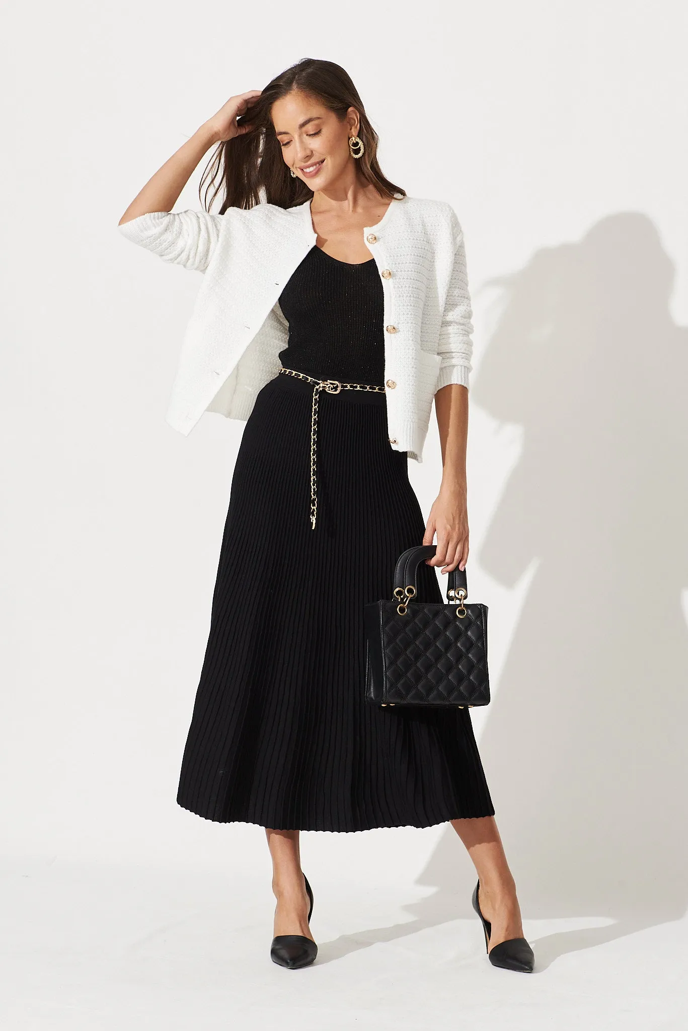 Cartagena Knit Jacket In White sold by St Frock