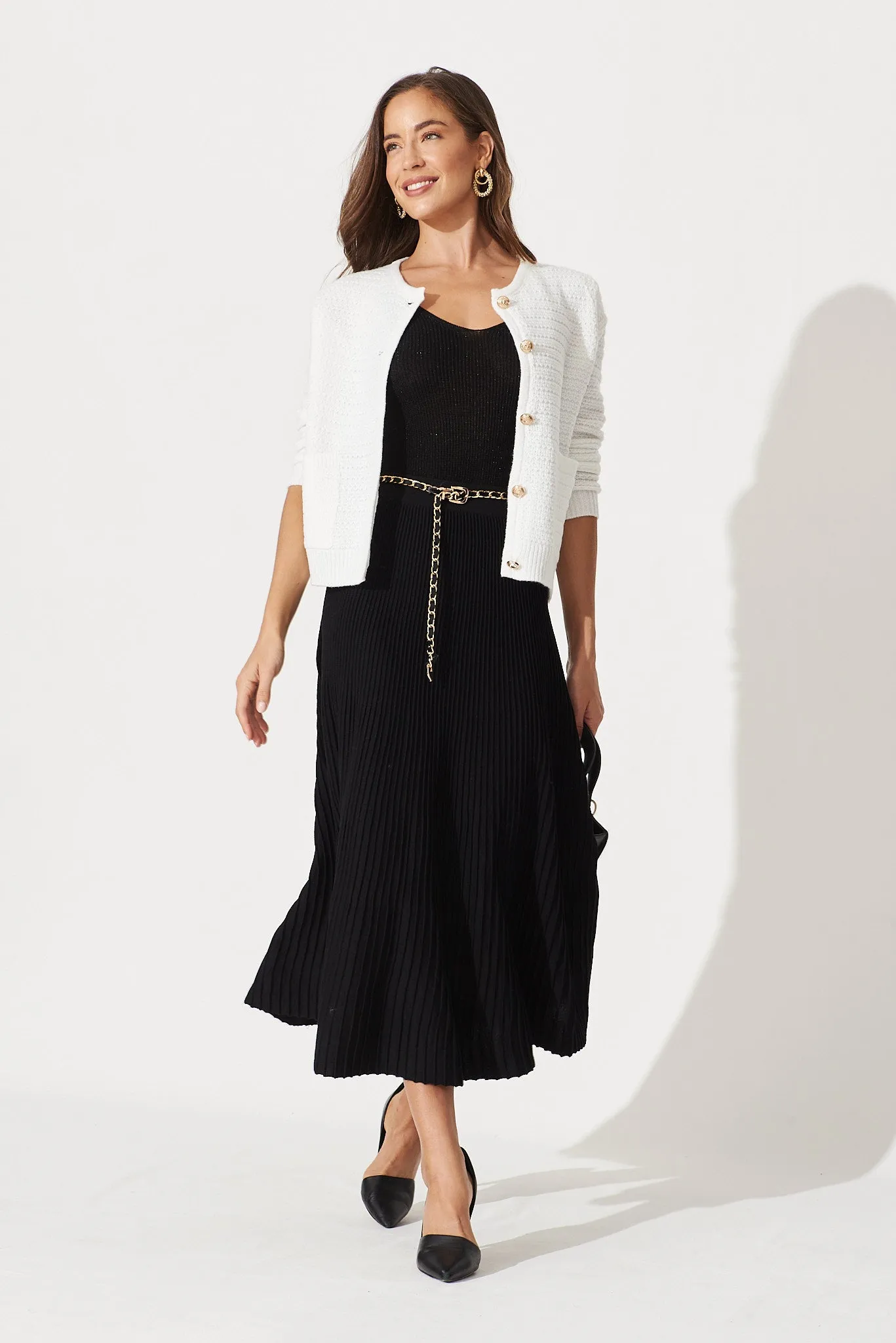 Cartagena Knit Jacket In White sold by St Frock product image thumbnail 2