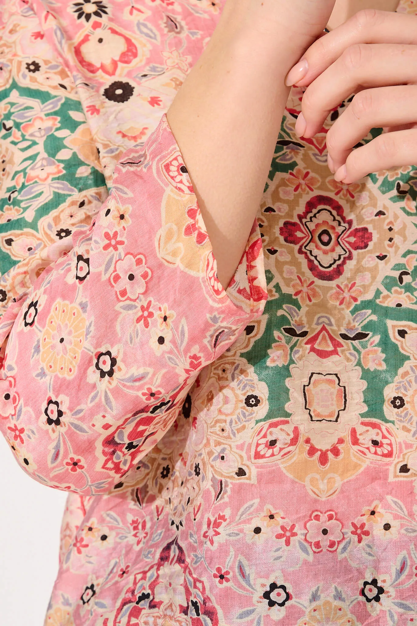 Camilla Top In Blush With Multi Boho Print sold by St Frock product image thumbnail 5