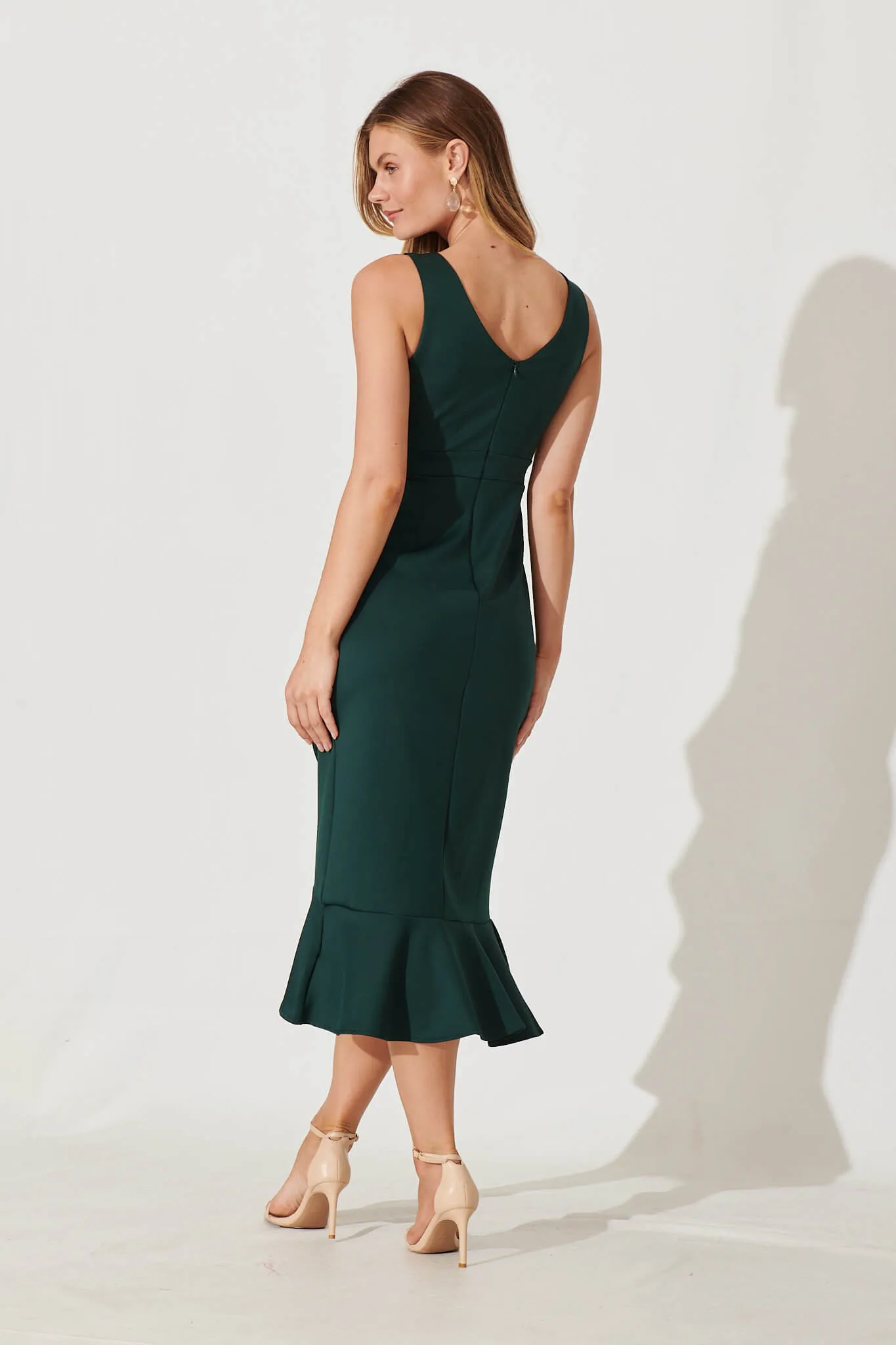 Essence Midi Dress In Emerald sold by St Frock product image thumbnail 4